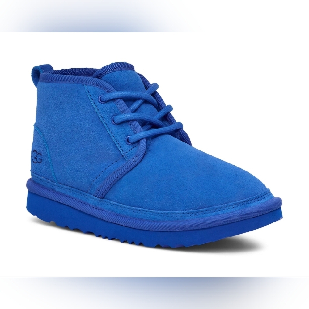 UGG Neumel II Chukka Boots Unisex Dive Blue Leather Suede Wool Lined Big Kid 3 - Picture 16 of 16
